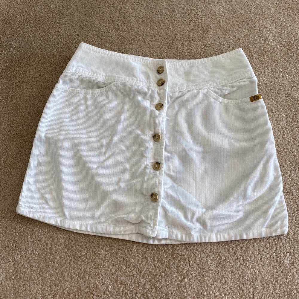 Vintage white corduroy mini skirt